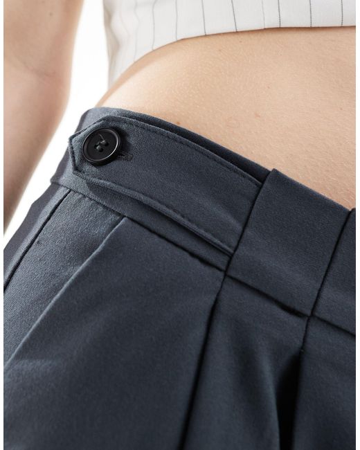 Pantalon large ajusté à deux pinces Pull&Bear en coloris Blue