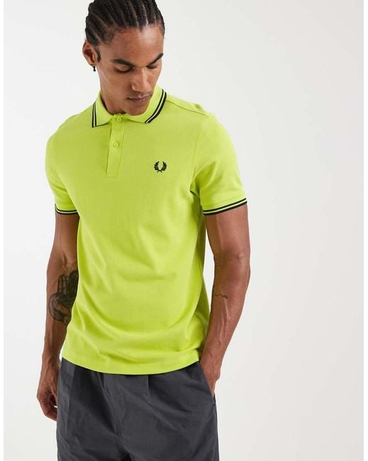 Fred Perry Green Twin Tipped Polo Shirt for men