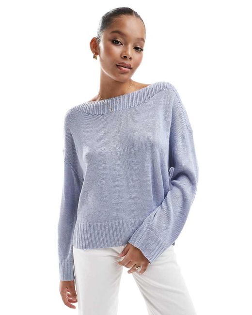 Stradivarius Trui Met Boothals in het Blue