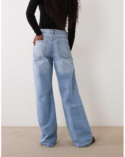Mango Blue Danila Raw Hem Straight Leg Jean