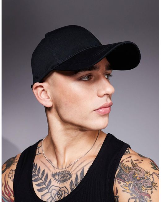 EA7 Black Armani Logo Baseball Cap for men