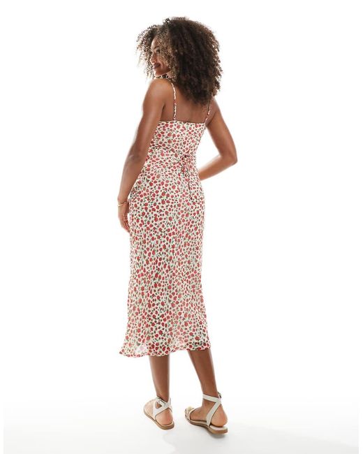 New Look White Ditsy Floral Strappy Midi Dress