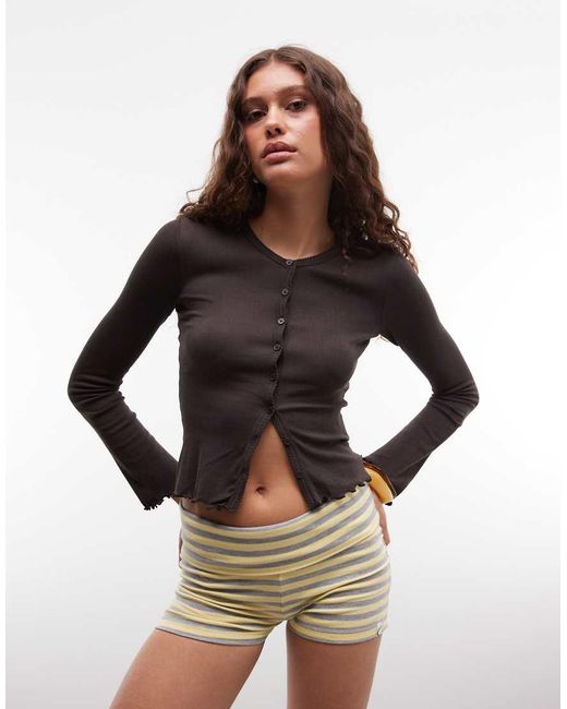 Monki Multicolor Wide Rib Cardigan Co-ord
