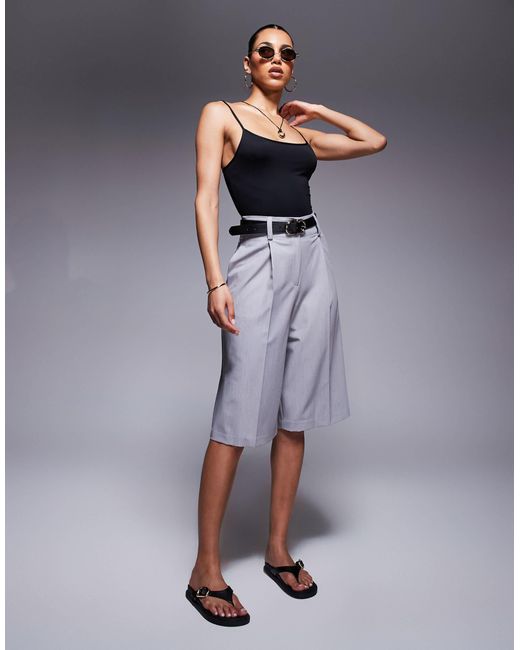 River Island Blue Tailored Bermuda Shorts