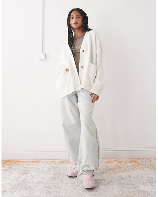 Monki White – strickjacke