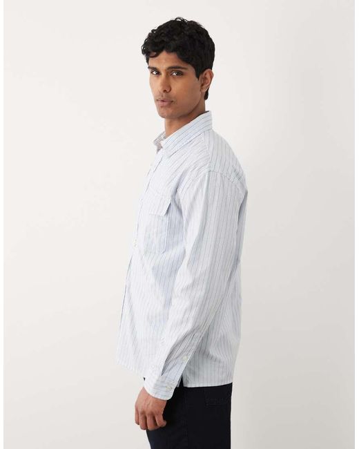 Abercrombie & Fitch White Pocket Detail Long Sleeve Shirt for men