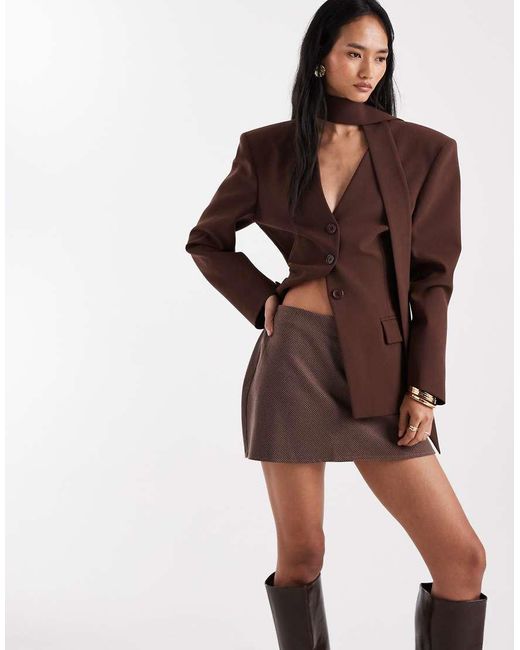 Hollister Brown Mid Rise Bias Cut A Line Mini Skirt