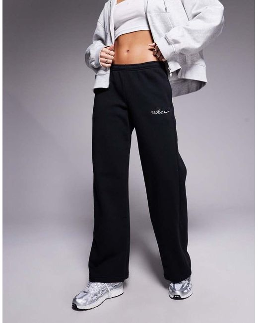 Nike Gray Script Logo Straight Leg joggers