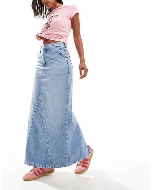 Tommy Hilfiger Blue Claire Denim Maxi Skirt