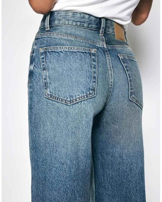 Pull&Bear Blue Tall Straight Wide-leg Jeans