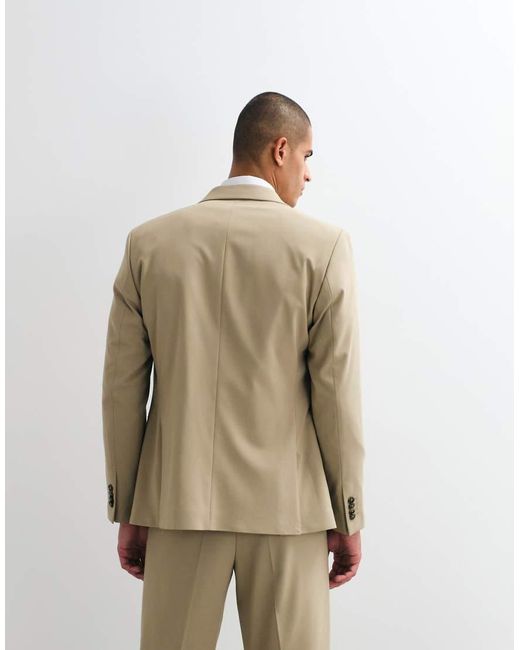 ASOS Normale Double Breasted Nette Blazer in het Natural voor heren