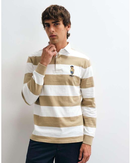 Polo Ralph Lauren Natural Bear Logo Rugby Shirt for men