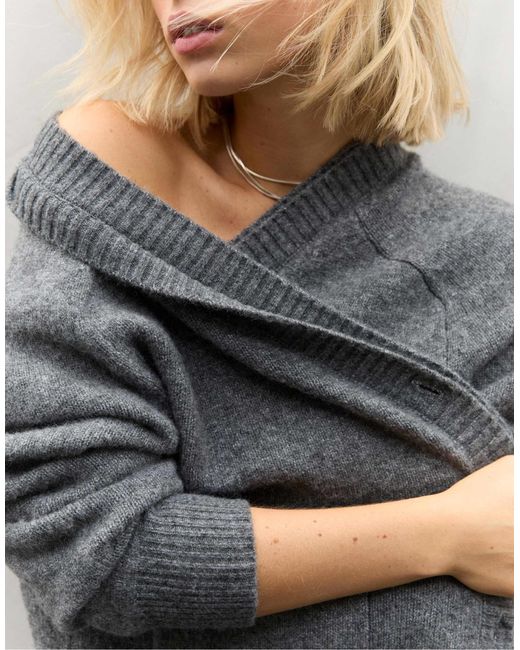 Stradivarius Gray – strickjacke