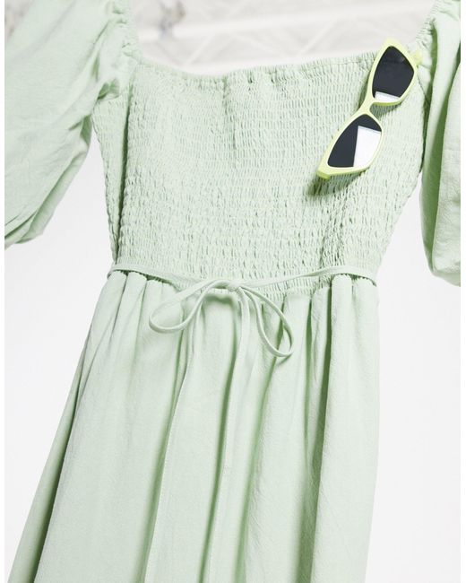 smock maxi dress with sleeves