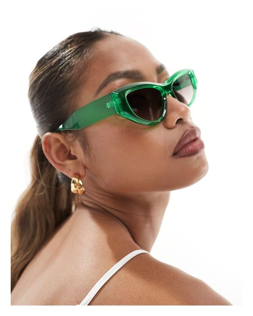 ALDO Green Zaron Rectangular Sunglasses