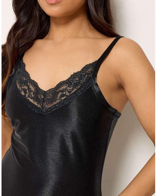 PixieGirl Black Petite Lace Trim Maxi Dress
