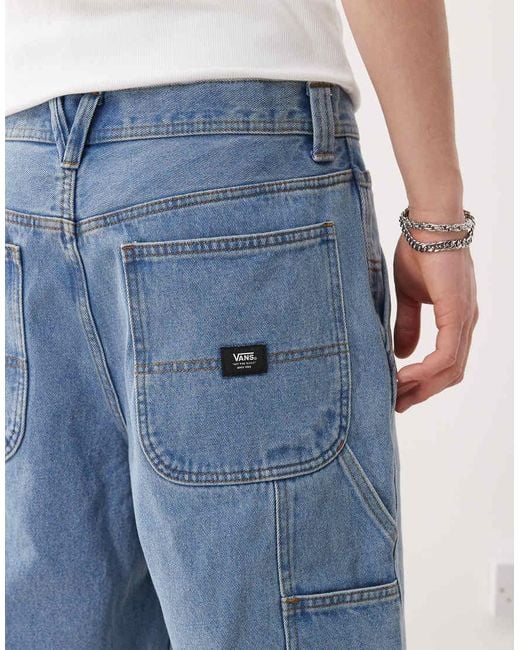 Vans Blue Drill Chore Loose Fit Denim Shorts for men