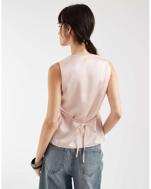 New Look Natural Satin Lace Cami