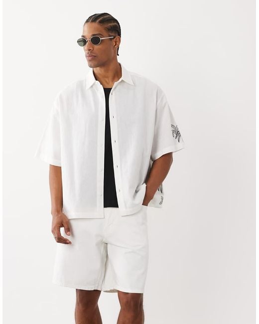 Mango Natural Relaxed Fit Denim Shorts for men