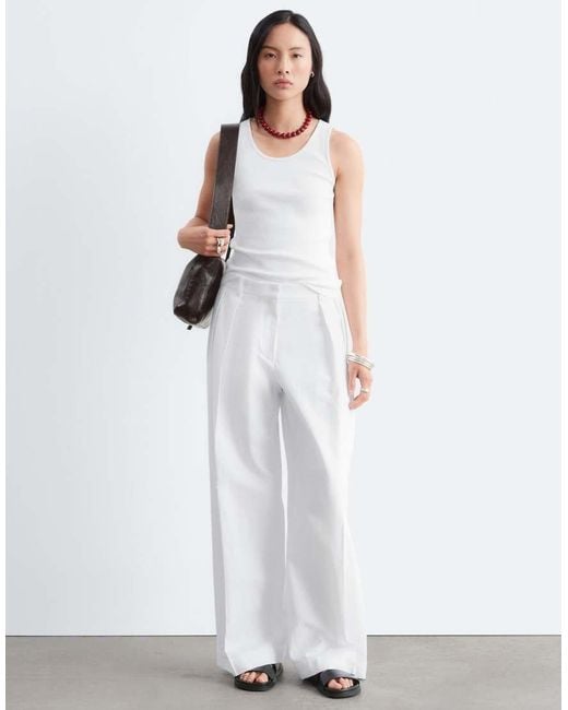 & Other Stories White Round Neck Tank Top
