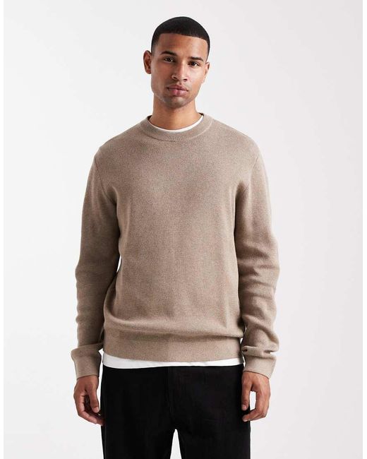 Jack & Jones Natural Premium Knitted Crew Neck Jumper for men