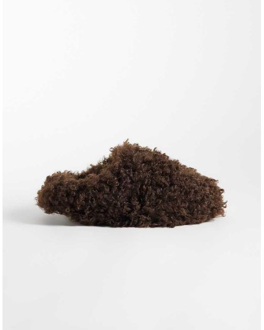 Loungeable Brown Longe Mongolian Faux-fur shaggy Slippers