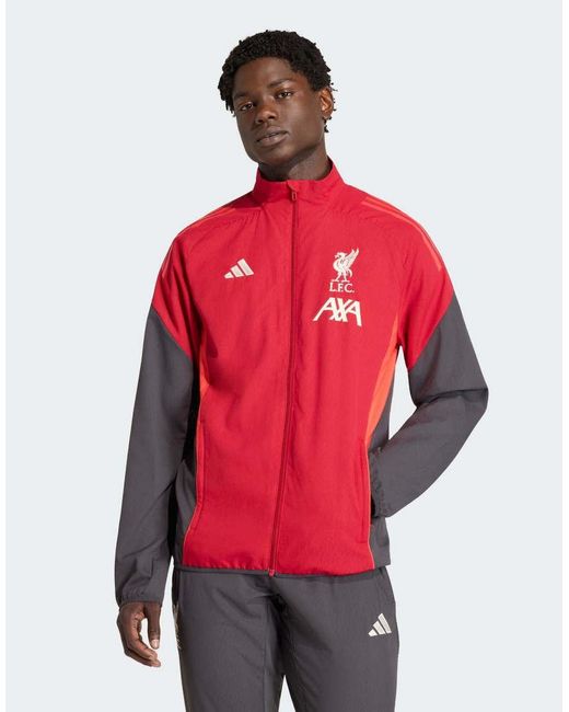 Adidas Originals Red Liverpool Fc Tiro 25 Competition Presentation Jacket for men