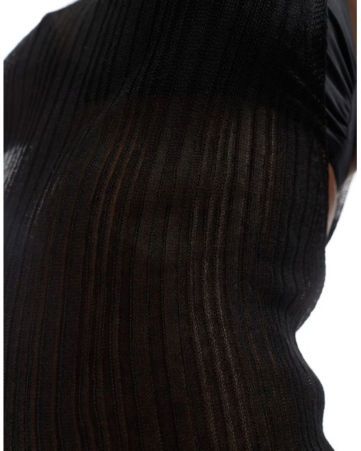 ASOS Black – ärmelloses maxi-strandkleid aus feinstrick