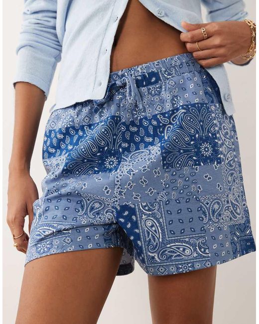 Threadbare Blue Jersey Pull On Shorts With Drawstring