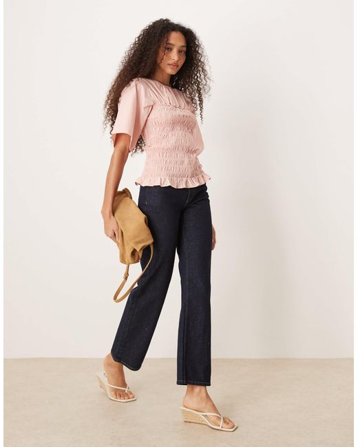 ASOS Pink – gerafftes oberteil