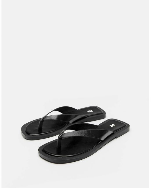 Pull&Bear Black – flache sandalen