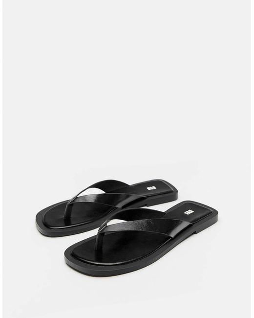 Pull&Bear Black – flache sandalen