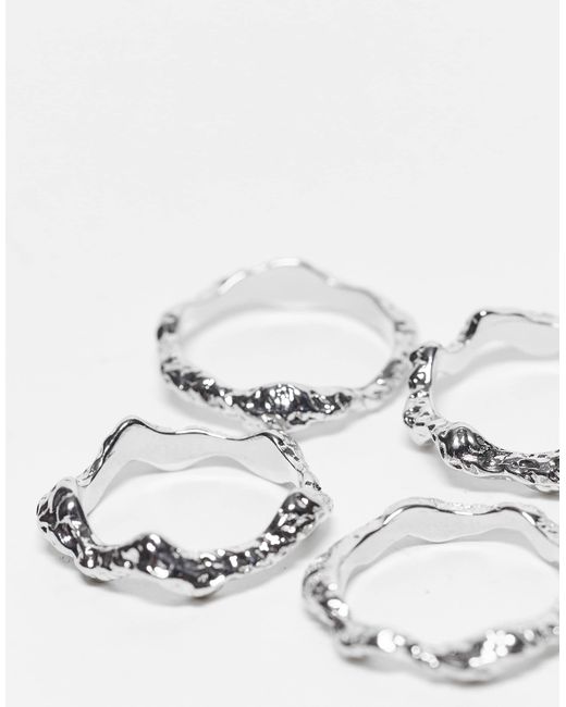 ASOS White Pack Of 4 Stacking Rings