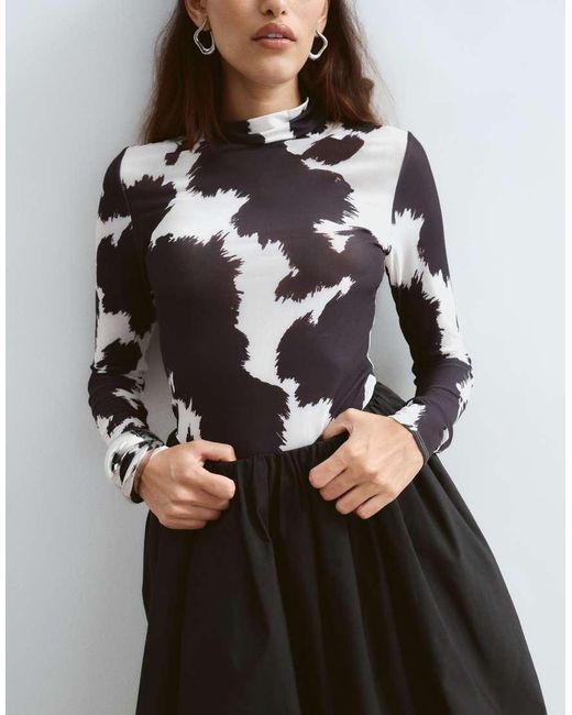 ARRANGE Black Bubble Midi Skirt