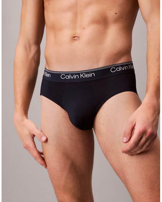 Calvin Klein Blue Micro Stretch 3 Pack Hip Briefs for men