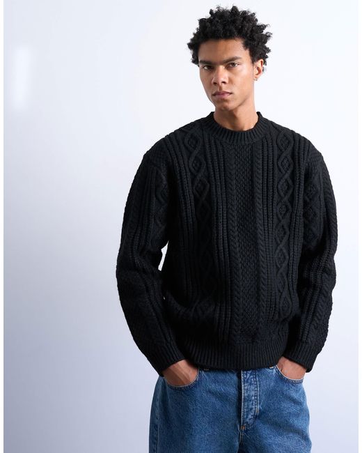 Topman – grobstrick-pullover in Blue für Herren
