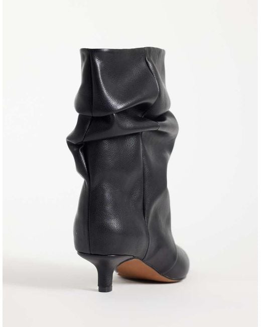ASOS Black Rosario Slouch Kitten Heel Boots