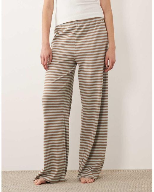 ASOS Natural Asos Design Tall Mix And Match Wide Leg Pyjama Pants