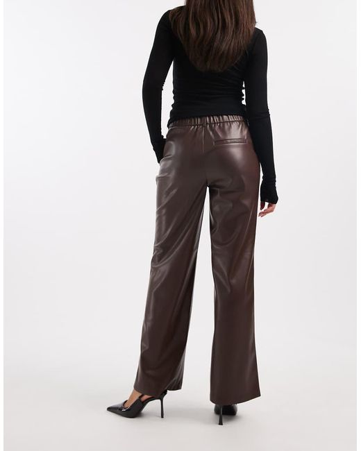 ONLY Black Wide Leg Faux Leather Trousers