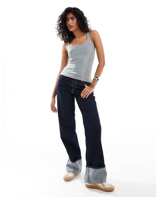 Vero Moda Gray 2 Way Square Neck Top