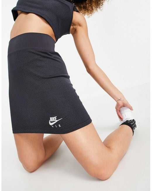 Nike Air Ribbed Skirt in Black | Lyst Canada