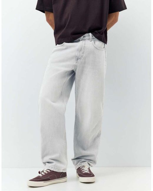 Pull&Bear Gray Straight-leg Jeans for men