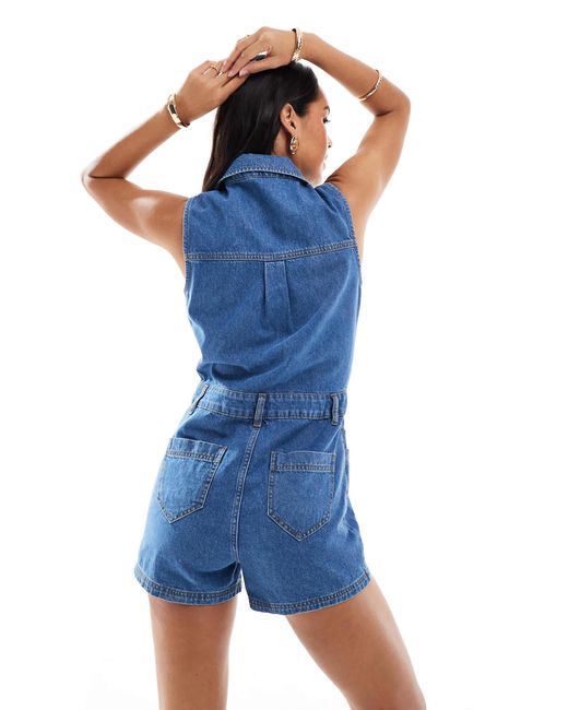 Miss Selfridge Blue – jeans-playsuit