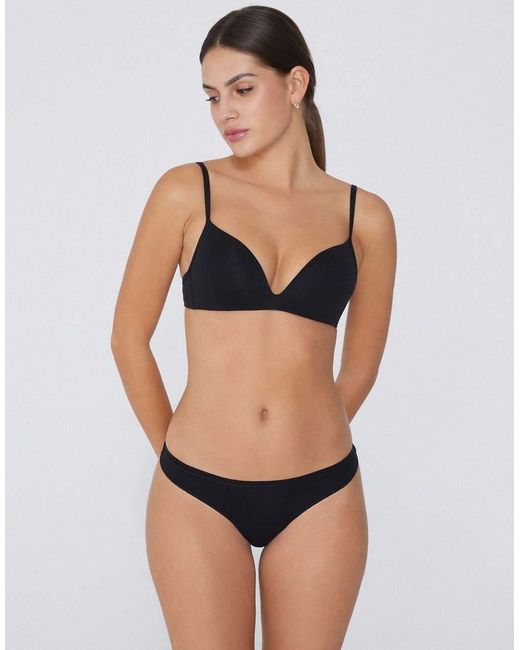 Tezenis Black Cotton G-String