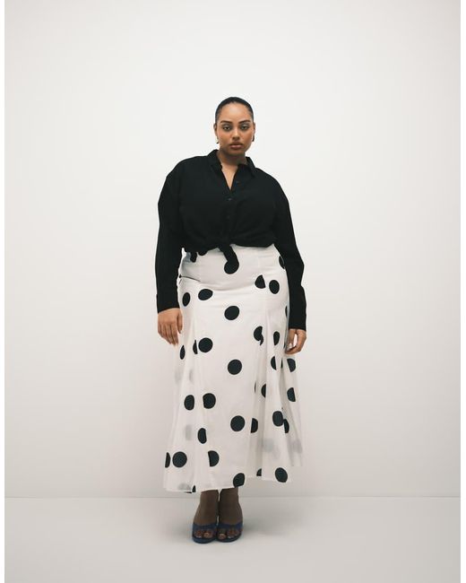 ASOS Black Asos Design Curve Linen Blend Shirt