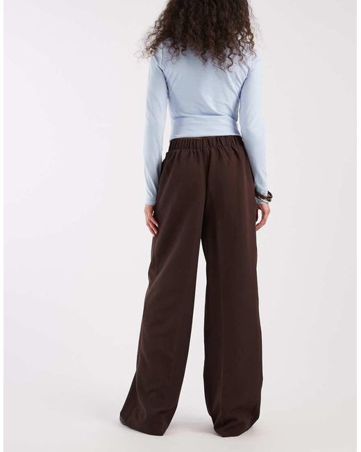 New Look White Pull On Wide Leg Tailored Trousers