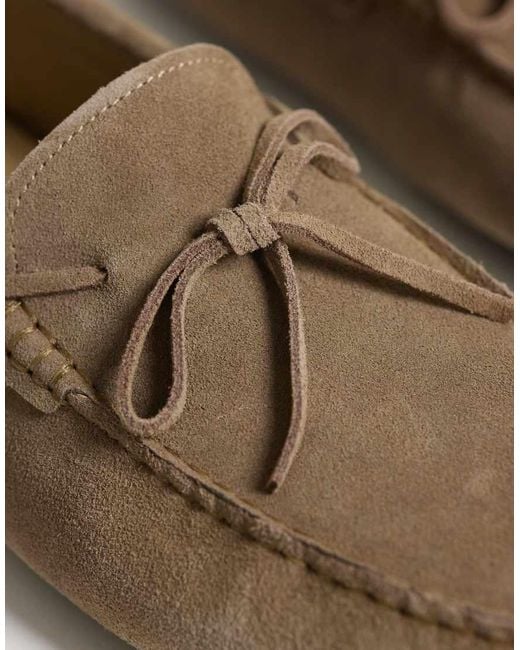Mango Natural 100% Suede Drivers With Tonal Lacing for men