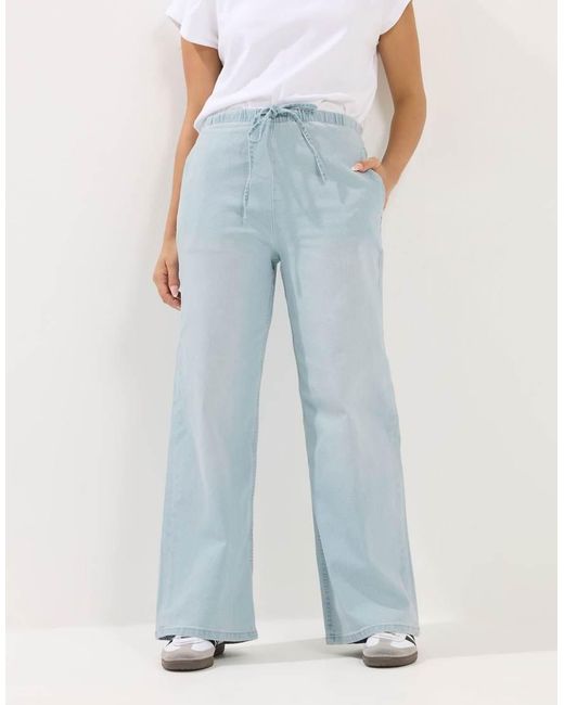 PixieGirl Blue Petite Pull-On Wide Leg Jeans