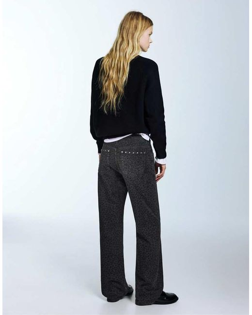 Pull&Bear Blue Leopard Stud Jeans