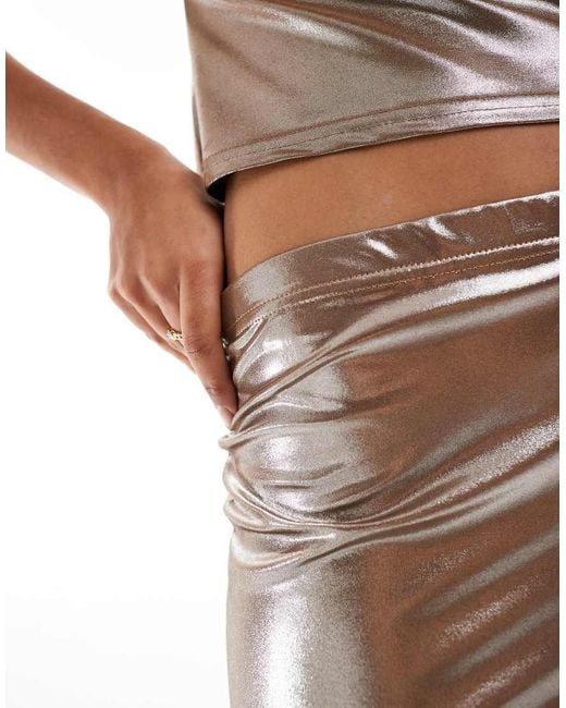 Miss Selfridge Brown Festival Shimmer Booty Shorts Co Ord